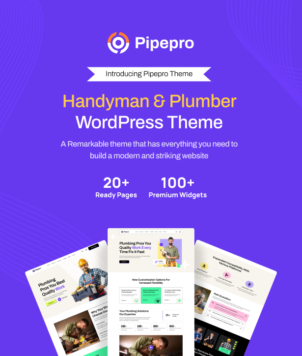 Pipepro - Handyman & Plumber WordPress Theme